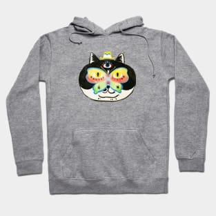 Mystique Cat with Butterfly Mask Art Hoodie